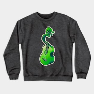 green acoustic guitar, dancing and twisting Crewneck Sweatshirt